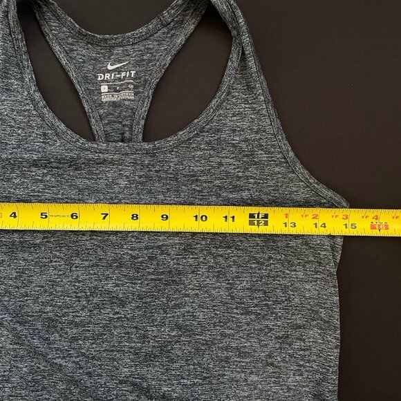 Nike Women’s Small Dri-Fit Tank Top Gray Heather Fitness Gym Stretch Logo - Picture 5 of 6